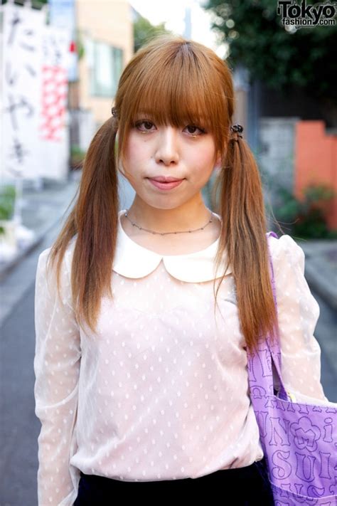 Japanese Pigtail Girl S Dimity Blouse Lacy Shorts