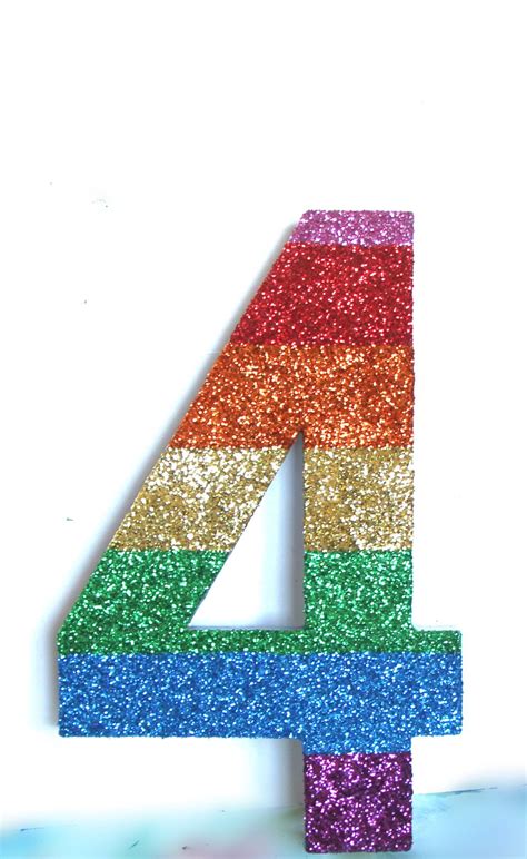 Rainbow Numbers-Glitter Number 4-Numbers 16 inches-My Little Pony ...