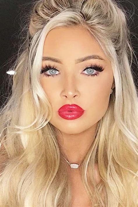 2020 Fashion Blonde Wigs Lace Frontal Hair Silk Lace Front Wigs Soloove Perfect Red Lips