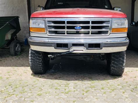 Ford Bronco 95 Hidden Winch 32” Led Light Bar Behind Grill Obs