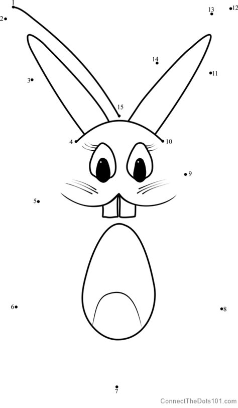 Easter Bunny Dot To Dot Printable Worksheet Connect The Dots Easter