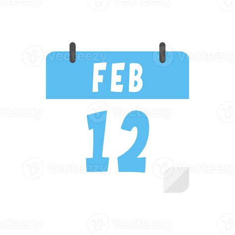 February 12th Calendar Icon On Transparent Background 28079768 Png