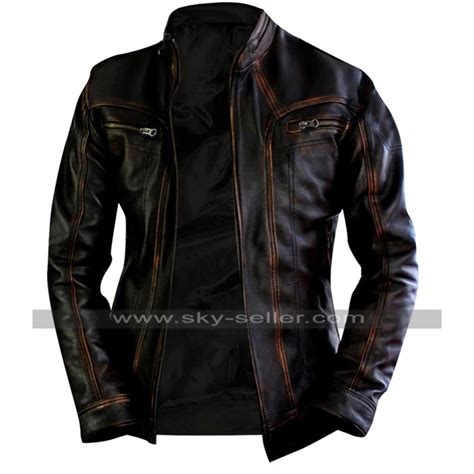 Vintage Biker Cafe Racer Distressed Brown Motorcycle Leather Jacket