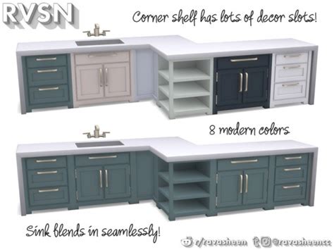 The Sims Resource Simmer Down Kitchen Counter Set By Ravasheen • Sims