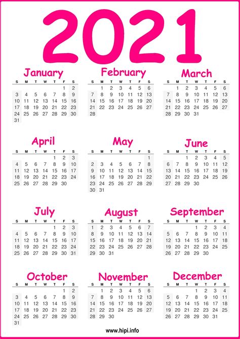 Download yearly calendar 2021, weekly calendar 2021 and monthly calendar 2021 for free. Free Printable 2021 Calendar, Pink and Green - Hipi.info