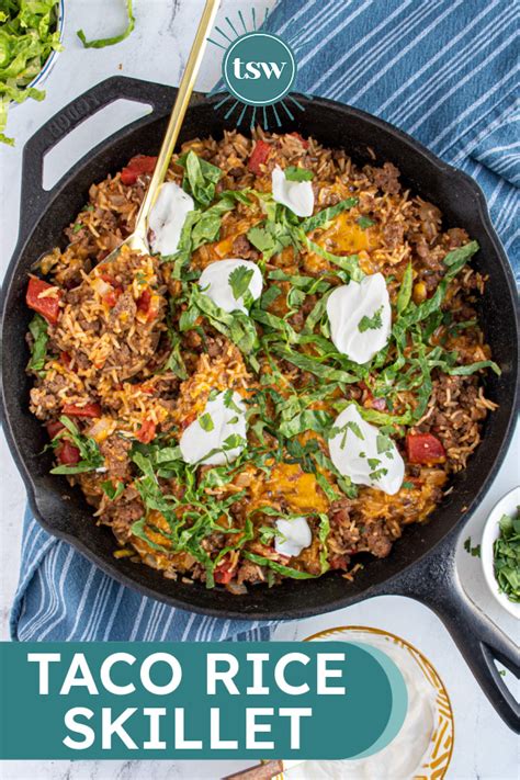 Easy Beef Taco Rice Skillet The Schmidty Wife