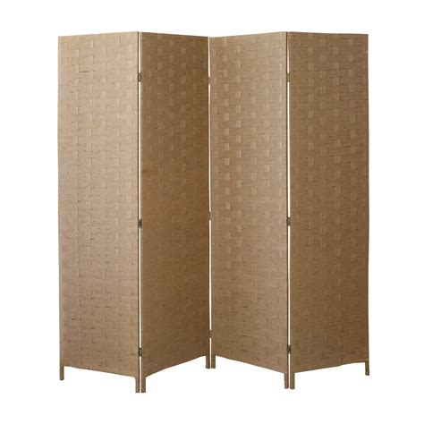 cocosica room divider and folding privacy screen 4 panel wood mesh woven design room screen