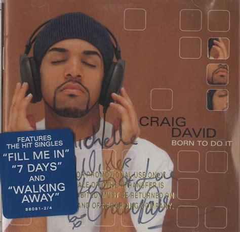 Craig David Born To Do It Autographed Usa Cd Album 8573 88081 2 Born