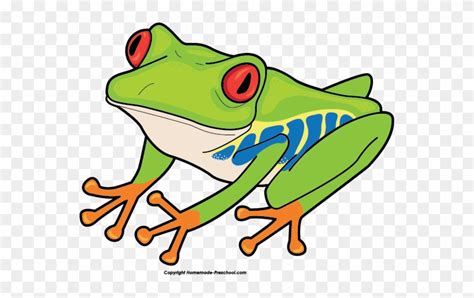 Red Eyed Tree Frogs Jumping Clipart