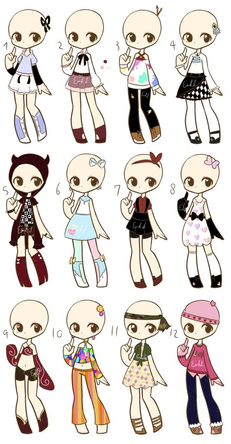 One small but important thing i would also like to go over before continuing is the effect that stripes can have. Outfit Adopts Batch 5 :NO. 10 OPEN: | Cute drawings ...