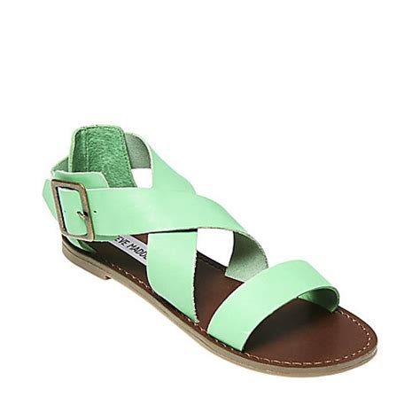 Biscayne Mint Green Womens Sandal Flat Strappy Steve Madden Womens