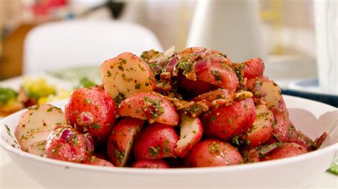 Herby Potato Salad With Warm Bacon Vinaigrette Recipes Cooking