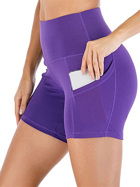dodoing dodoing tummy control yoga shorts with pockets for women workout running athletic bike