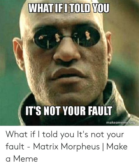 Whatifitold You Its Not Your Fault Makeamemeorg What If I Told You It