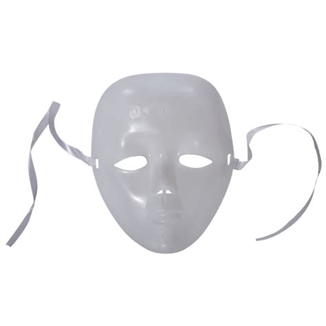 Plastic Blank White Full Face Female Mask For Costume Party Prom In