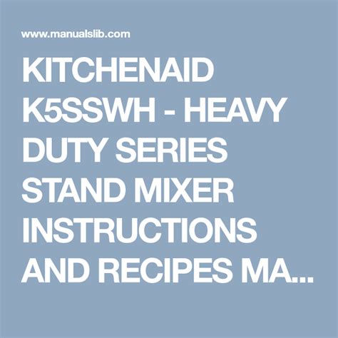 Registration always keep a copy of the sales receipt showing the date of purchase of warranty terms and conditions, including how to your stand. KITCHENAID K5SSWH - HEAVY DUTY SERIES STAND MIXER ...
