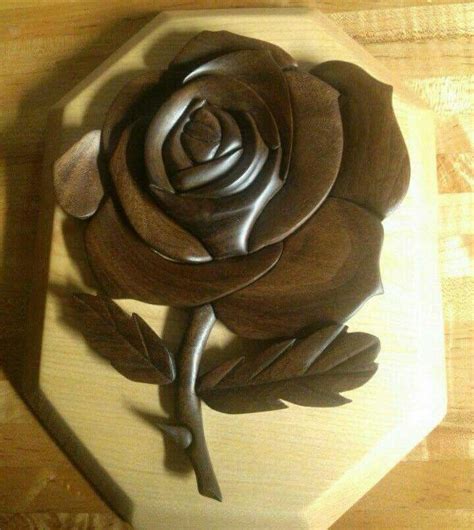 Handcrafted Wooden Rose Wooden Roses Intarsia Wood And Metal Amazing
