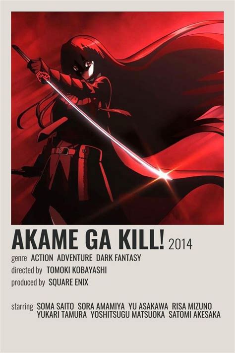 Akame Ga Kill Anime Minimalist Poster Akame Ga Kill Makoto Minimalist