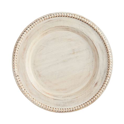 Beaded Wood Whitewash Charger Plate Pier 1 Charger Plates Wood