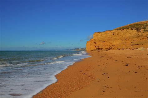 Burton Bradstock Golden Beach Dorset England Uk Jurassic Coast With