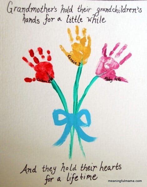 Perfect gifts for grandma on mother's day. Hand Print Flower Bouquet for Mother's Day