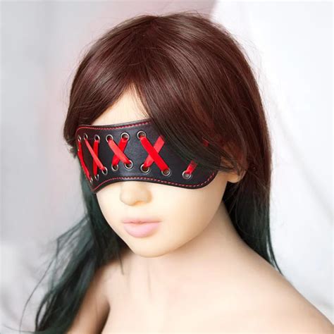 new ribbon style pu leather blindfold fetish bdsm bondage mask sex toys for couples sleeping