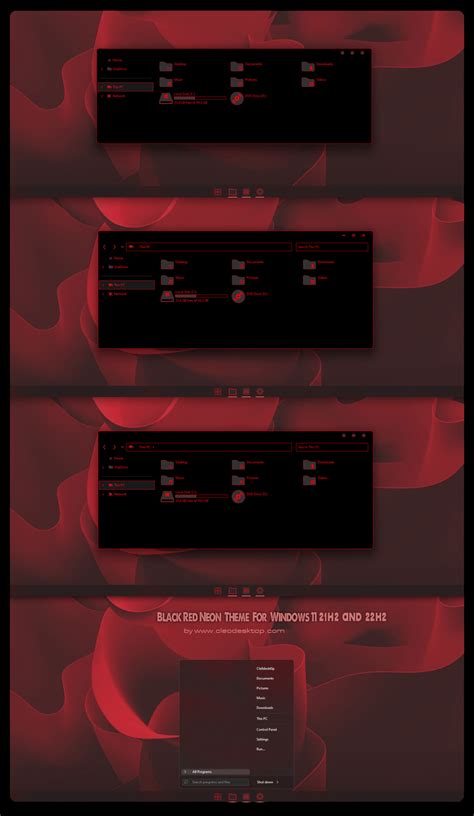 Black Red Neon Theme For Windows 11 22h2 Cleodesktop