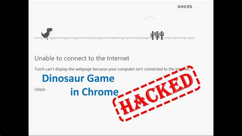 Chrome dino is the simple but addictive 2d arcade game in which you must help the iconic dinosaur travel across the long barren desert safely. Hacked Google Chrome`s Dinosaur Game | Top Tech Tutors - YouTube