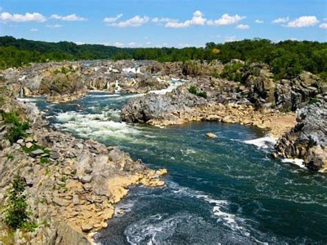 View Of The Potomac River From Great Falls State Park In Northern
