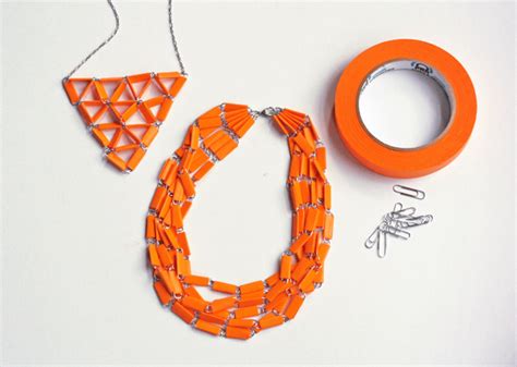 Diy Jewelry From Paperclips And Tape How About Orange