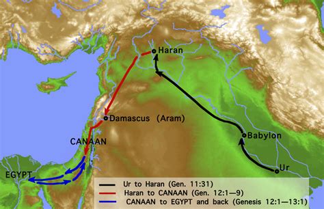Biblical Abrahams Journey Map