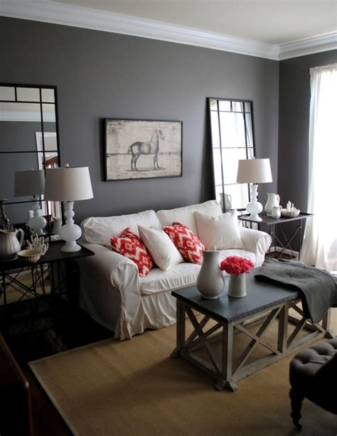 Color Ideas For Living Room Gray Wall Paint Interior Design Ideas