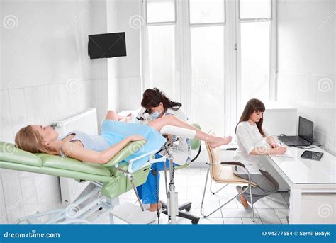 Professional Gynecologist Examining Her Patient Stock Photo Image Of