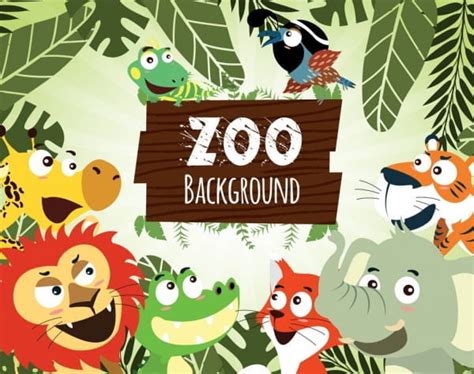 Zoo Advertising Cute Animals Icons Cartoon Design Eps Ai Vector