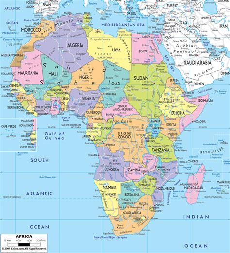 Large Detailed Political Map Of Africa With All Roads