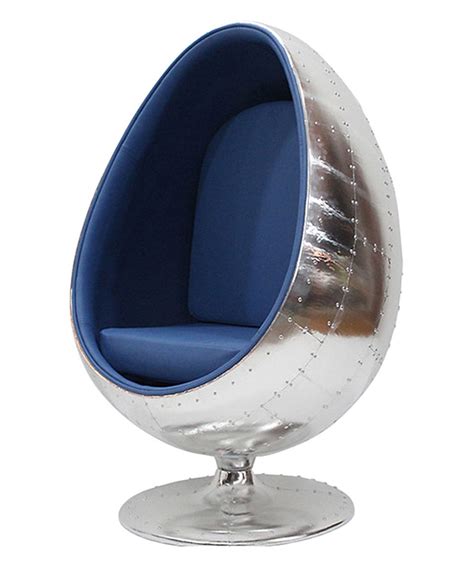 District Design Blue Aluminum Egg Pod Chair Pod Chair Chair