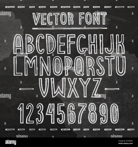 Hand Drawn Font Vector Chalkboard Alphabet Stock Vector Image And Art