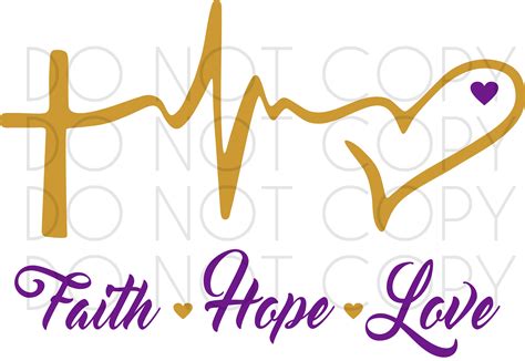 Faith Hope Love Heartbeat Svg Cut And Print Design For