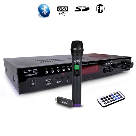 Amplificateur LTC ATM6000BT stéréo HIFI Karaoké 100W USB SD MP3