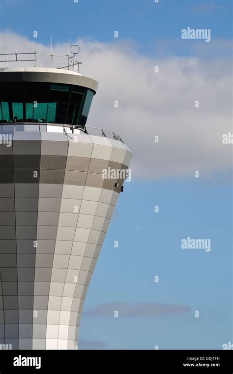 A Close Look At The New Air Traffic Control Tower At Birmingham Stock