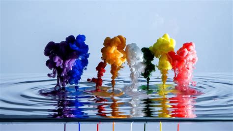 Full Hd Wallpaper Smoke Rainbow Liquid Composition