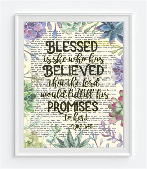 Blessed Is She Who Has Believed Luke 145 Bible Verse Page Succule