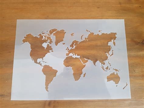 World Map Stencil Re Usable Genuine Stencil Etsy