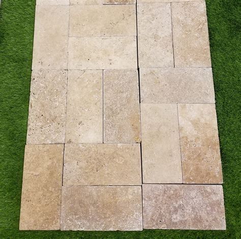 6×12 Silver Travertine Tumbled Paver Travertine And Marble Tiles