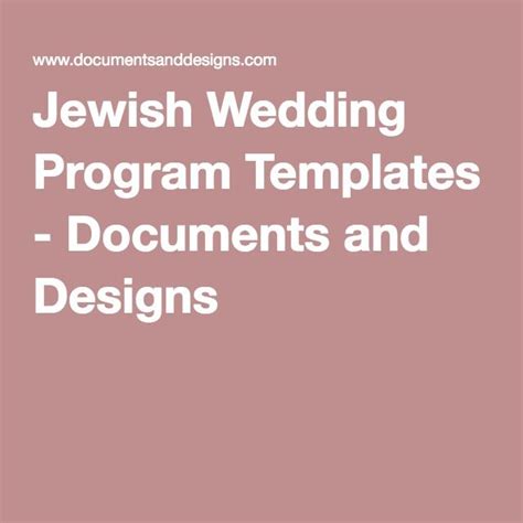 Jewish Wedding Program Templates Wedding Programs Wedding Programs