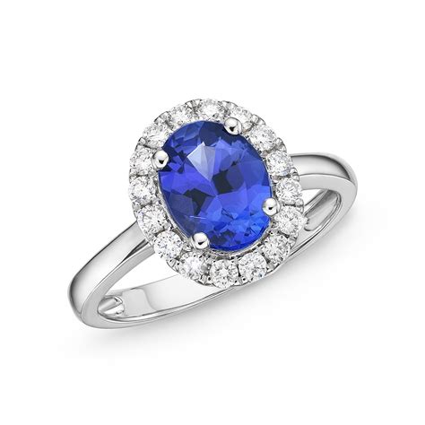 Oval Kate Tanzanite And Diamond Halo Ring Tanzanite Direct