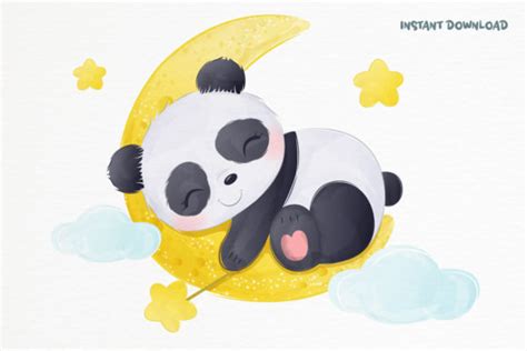 Cute Baby Panda Clipart Graphic Graphic By Drawstudio1988 · Creative