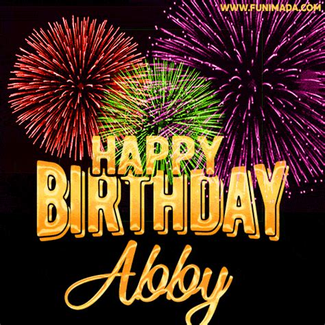 Wishing You A Happy Birthday Abby Best Fireworks  Animated