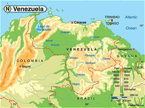 Physical Map Of Venezuela