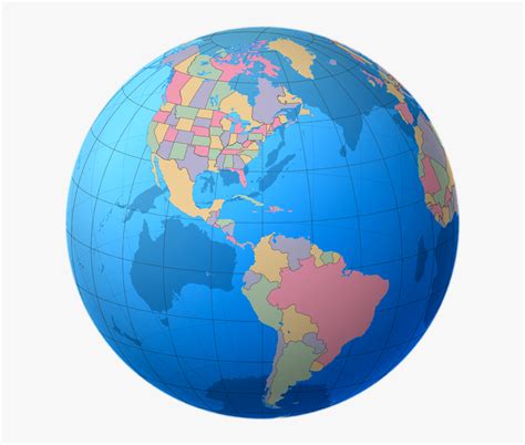 Globe Clipart Colourful United States Of America Globe Hd Png